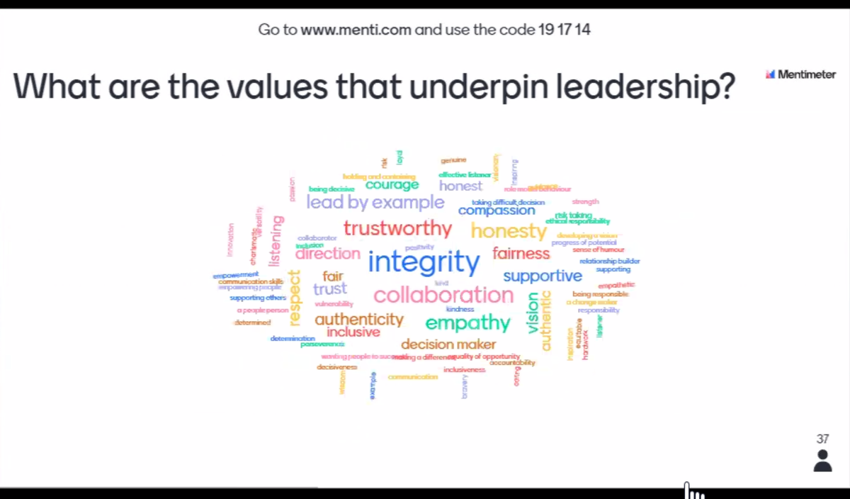 Loving these values that underpin leadership that are coming in. 'Leadership is a people centric process' #LeadYourWay
