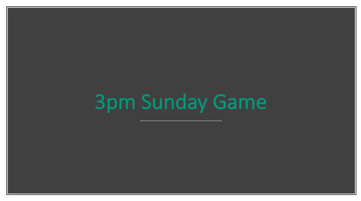 3pm is another common time for Saturday or Sunday games. Same list of options as above. Feel free to adjust as needed for a 2pm or 4pm game