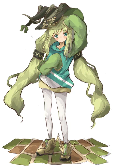 パーカーなアルジェちゃん!
#パズドラ #パズドライラスト 