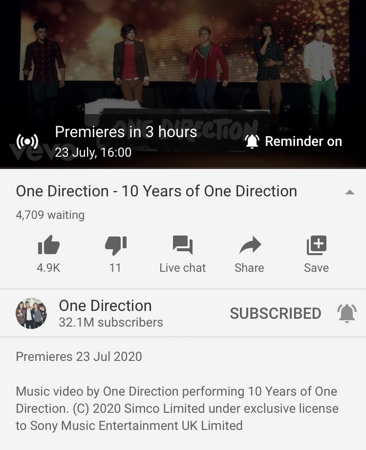 With1DNews's tweet photo. A new video is set to premiere on One Direction’s Youtube account at 4pm BST. 👀 https://t.co/dREQbHGG0j