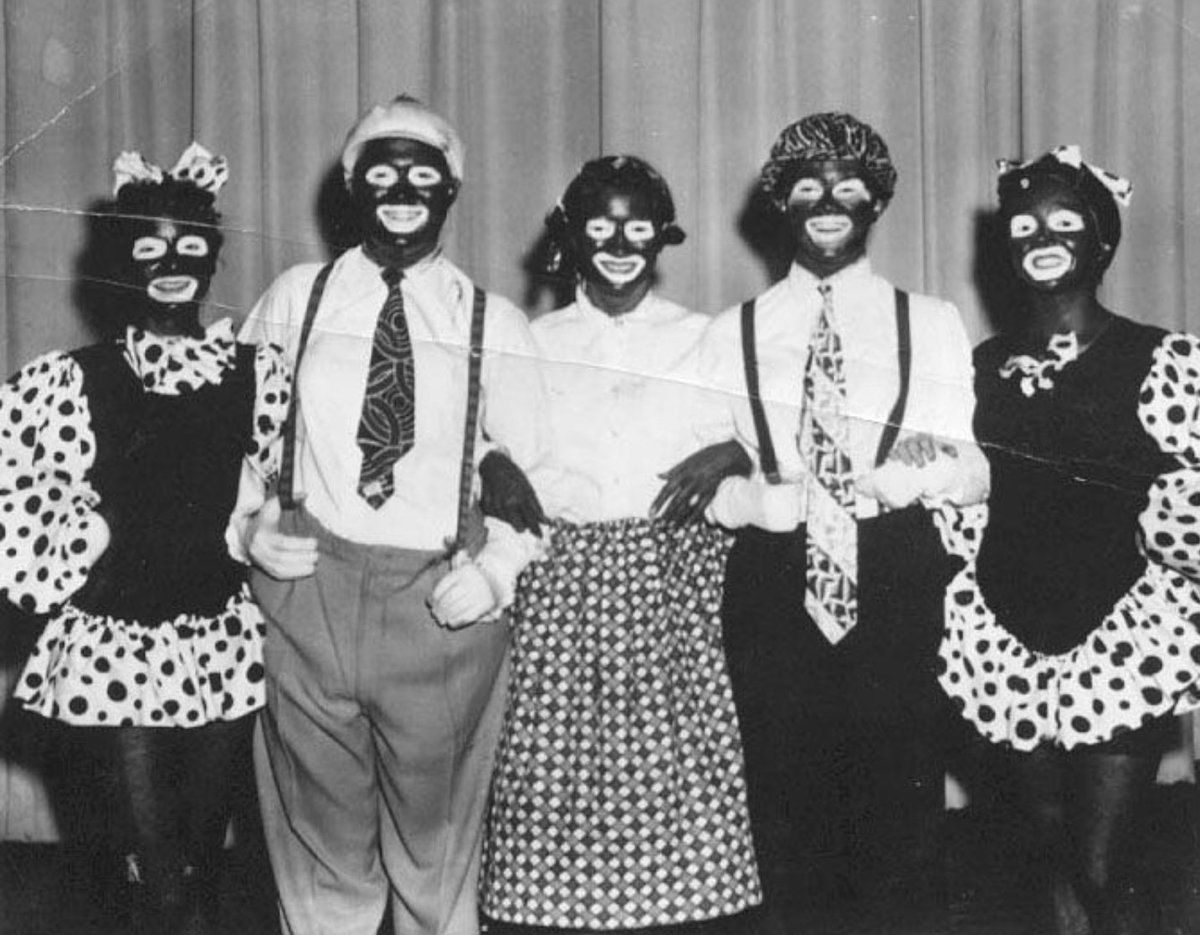 Next: The Minstresly of clowning Clowns in Blackface. Minstrel shows were a form of entertainment developed in 19th cent. The shows were performed mostly by white people who deragatorily portrayed Black people as bafoonish & lazy. The shows were overtly racist.