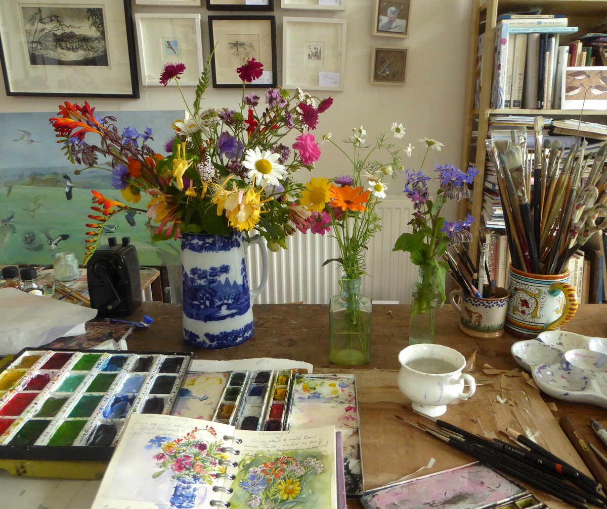 Bringing some light and sunshine from the garden into the studio on a cold rainy day.