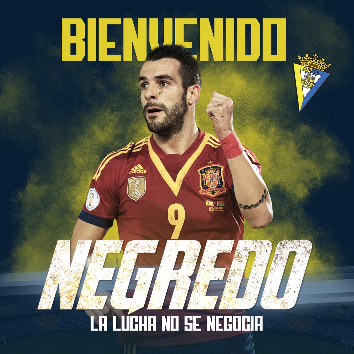 Cadiz_CF's tweet photo. OFICIAL | Álvaro Negredo es el primer fichaje en @LaLiga 

¡Bienvenido @AlvaroNegredo9!

https://t.co/rLlUwFMiLA https://t.co/CbmC1XiFum