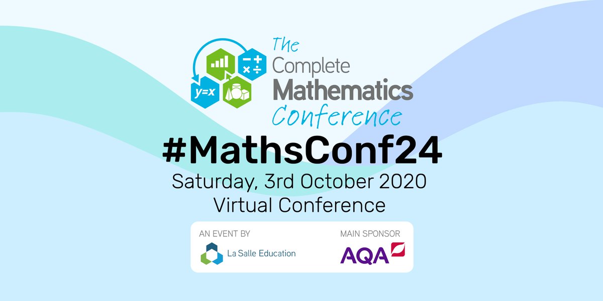 LaSalleEd's tweet photo. Hot on the heels of the success of #MathsConf23 we can now reveal that #MathsConf24 will also be virtual on Saturday 3rd October 2020!

🗺️We hope everyone worldwide will join us again for another day full of inspiring workshops.

Book your ticket today: https://t.co/2yZ8odzKRx https://t.co/KPnspV4Gjb