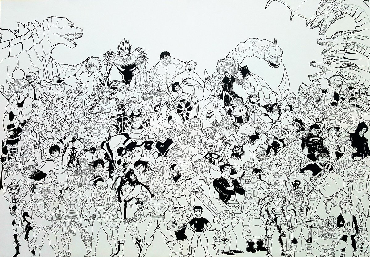 kavinjames40's tweet photo. My new drawing of over 100 different characters from all of my artworks i've done in the past.
https://t.co/zVhQA6OjZt
#100characters #characters #popculture #cartoons #anime #gaming #gamer #VideoGame #disney #legendary #myself #YouTube #YouTuber #Artist #drawing https://t.co/a1AMOyQQ4C