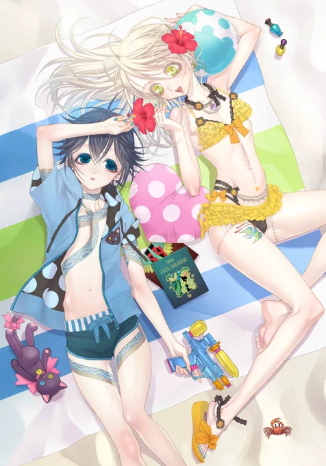 水着絵最近全然描けてないのでしつこく昔の水着絵を貼ります なんの脈絡もなく水着回やりて～
#海の日 