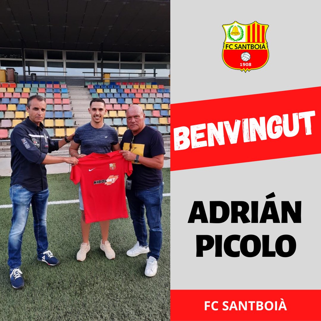PRIMER EQUIP | ⚽️🔴
⠀
✅BENVINGUT, Adrián Navarro ‘Picolo’! 
👉🏻Central esquerre
ℹ️Aquest darrer curs ha vestit la samarreta de la UE Sants
⠀
#FCSantboia #futbolcat
