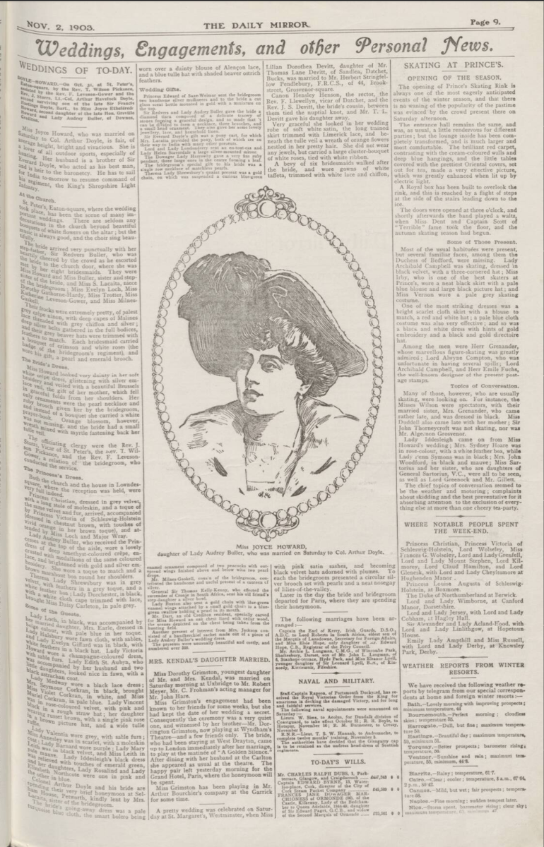 The newly launched Daily Mirror featured some standard news pages (politics, foreign, economic, etc), but also devoted lots of space to stereotypically feminine interests: weddings, fashion, shopping, beauty, and cooking. /6