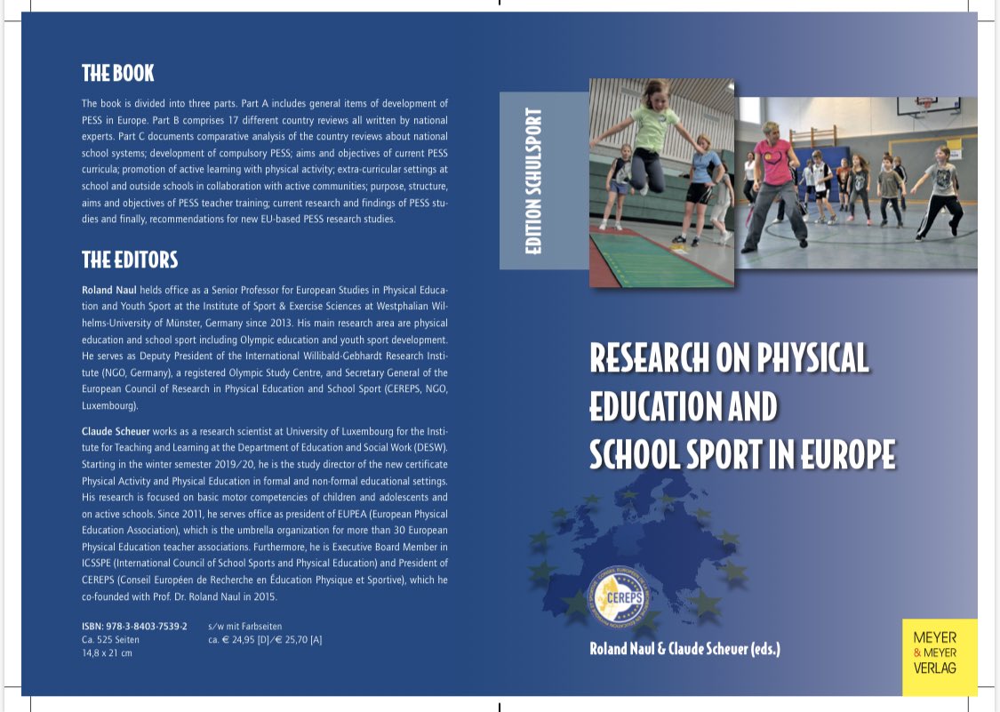 Prof_FiChambers's tweet photo. Very proud to contribute our chapter ‘Sport, PE and PA in the Republic of Ireland 1995-2020’ to this anthology #ThomasVermes. Thank you  editors #ProfDrRolandNaul and @clscheuer for the opportunity 😀 Super to see it in print!!! #Research #PE #schoolsport #CEREPS  #EU https://t.co/rHw4JVvIW4