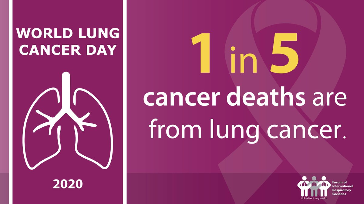 #WorldLungCancerDay 

Lung cancer is responsible for nearly 1 in 5 cancer deaths. 

Download our fact sheet bit.ly/39mMKPt. 
#LungCancerDay #LungCancer