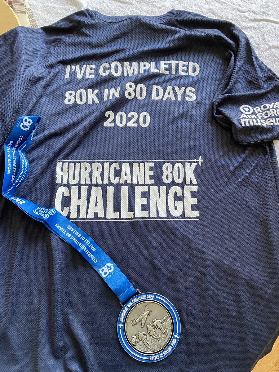RAFMUSEUM's tweet image. RT @JossWhalvin1391: @RAFMUSEUM #Hurricane80KChallenge stuff arrived today.  Thanks for this was great to have something to aim for during lockdown. Virtual Spitfire 10k next?