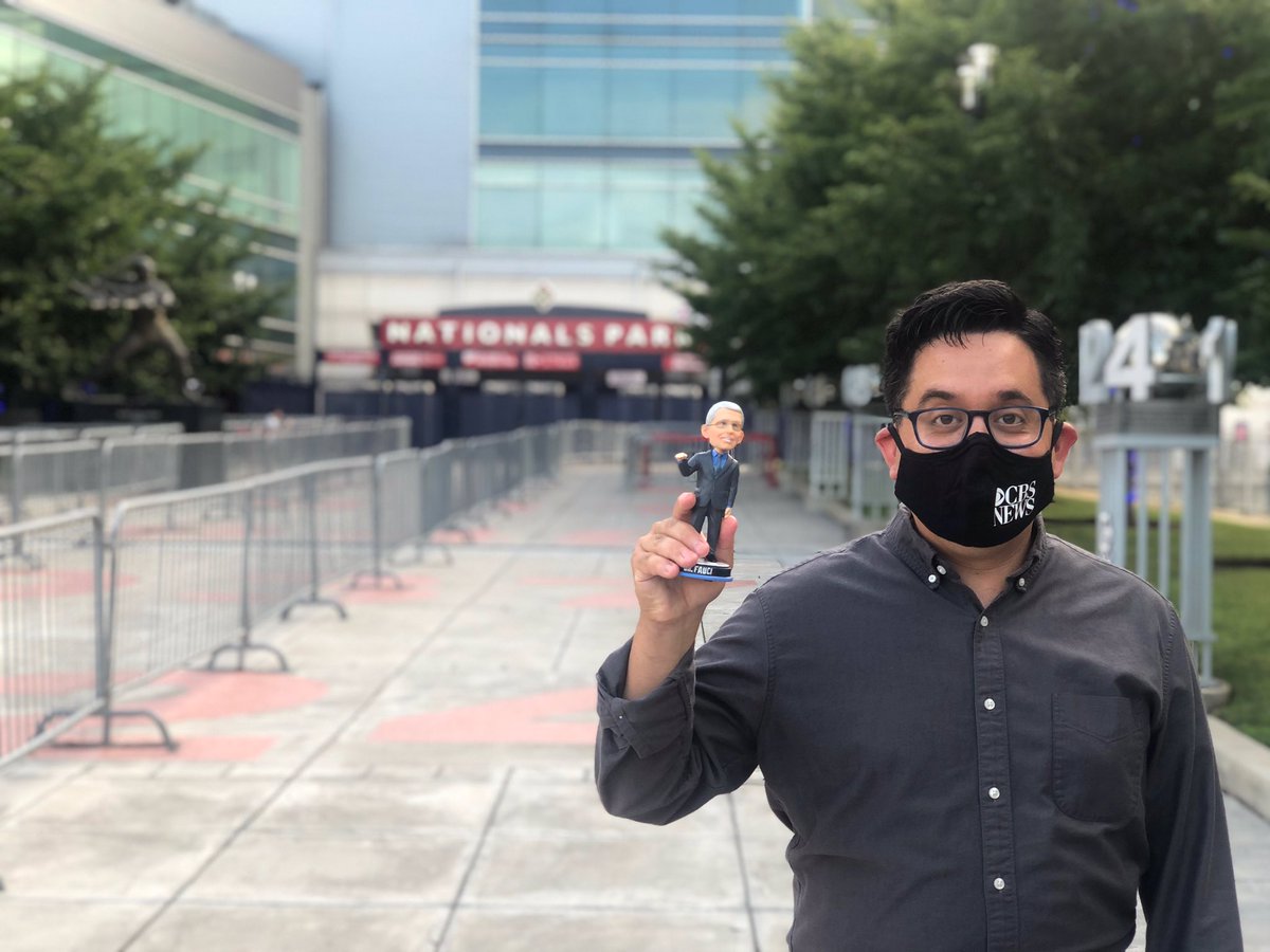 edokeefe's tweet photo. FACEMASKS &amp; FAUCI: A surreal #openingday2020 (📸 by @Colby_Hochmuth) https://t.co/XyDdeLnLK3
