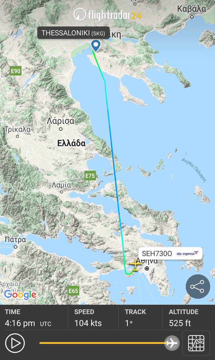 landingsgr's tweet photo. Out of the ordinary @GSCP_GR, yesterday, utilised #SkyExpress #ATR72 SX-THR (callsign SEH730O) to transfer @pyrosvestiki #2ηΕΜΑΚ (#DisasterManagement/Response Special Unit), from #Thessaloniki #SKG to #EleusisAFB #LGEL to assist/confront the #WildFires 🔥 at #Kechries. https://t.co/X6E6DtgYFK