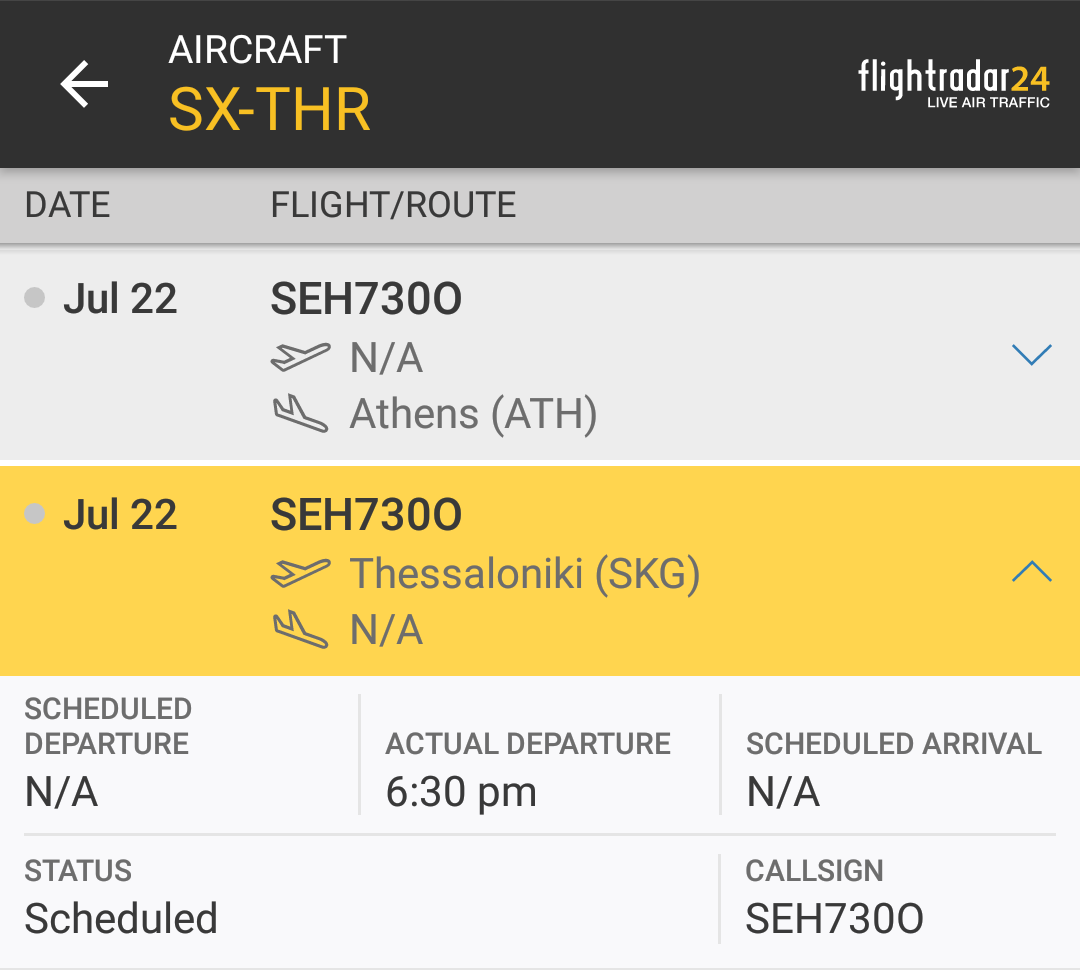 landingsgr's tweet photo. Out of the ordinary @GSCP_GR, yesterday, utilised #SkyExpress #ATR72 SX-THR (callsign SEH730O) to transfer @pyrosvestiki #2ηΕΜΑΚ (#DisasterManagement/Response Special Unit), from #Thessaloniki #SKG to #EleusisAFB #LGEL to assist/confront the #WildFires 🔥 at #Kechries. https://t.co/X6E6DtgYFK