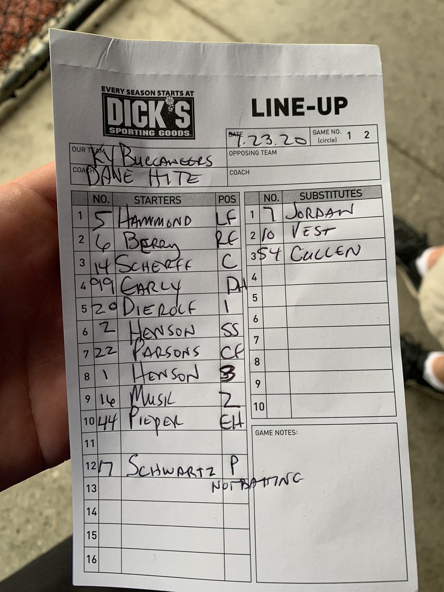 Game 1 Line-up. <a href="/Flames_Tourneys/">Cincy Flames Tournaments</a> @PBROhioT <a href="/Conner_Baseball/">Conner Baseball</a> @PBRKentucky