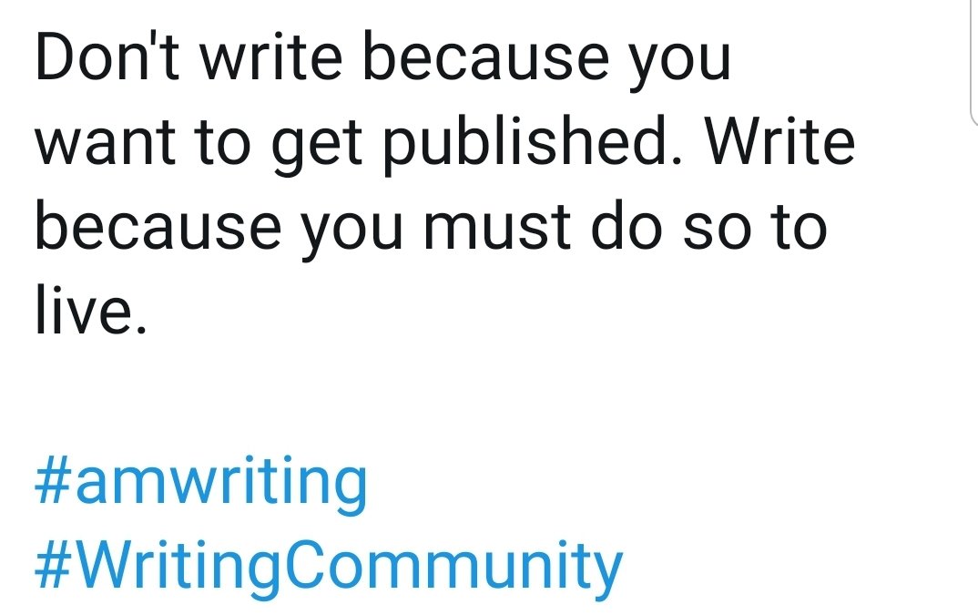 Y'know what, I don't want to call anyone out here, but stuff like this really gets on my nerves.You can enjoy writing AND want to get published. There's no shame in that. As far as I'm concerned a story is incomplete until somebody has read it.1/ #WritingCommunity