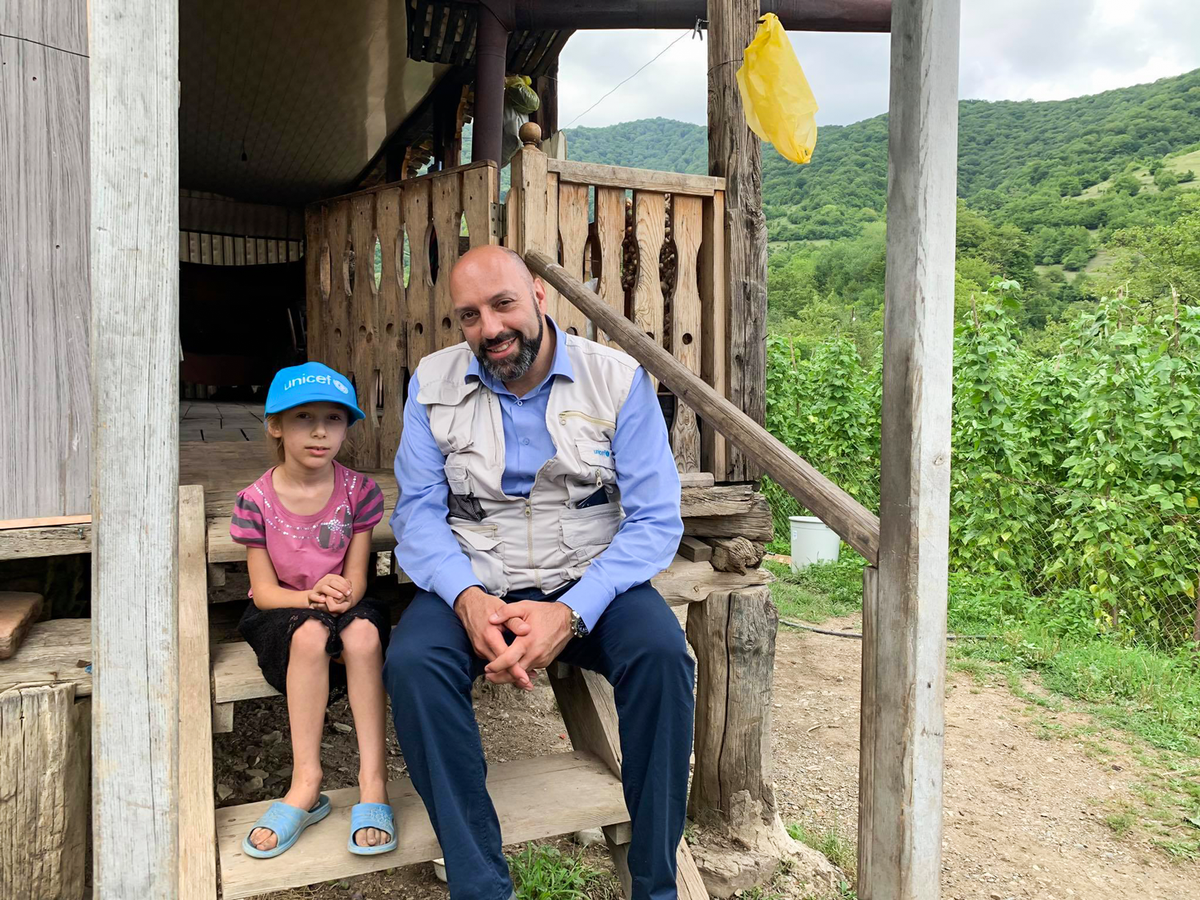 💙 It was great to meet 7-year-old Tamar Torghvashvili, the only child in village Dedisperuli, Pankisi.