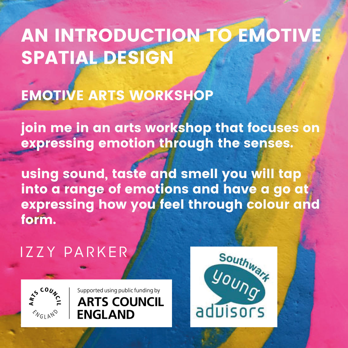 IzzyIzzyParker's tweet photo. In partnership with @SouthwarkYAs I will be hosting #FREE #arts #workshops via zoom for all #Southwark residents every evening of #August exploring #emotion through #creative #making sign up here https://t.co/fXmY3Zy5nW https://t.co/QNGC443MtJ