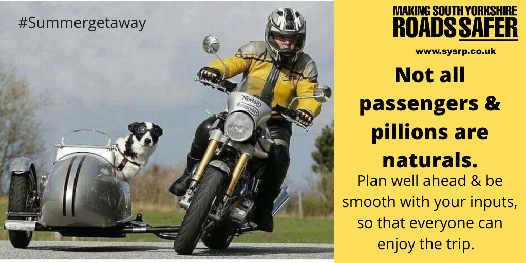 SYSaferRoads's tweet photo. #Summergetaway - If on full-on touring mode or just out for a bimble, ride with your pillion in mind and share the love of biking.
#ThinkBikeThinkBiker https://t.co/VJPM1uo0D1