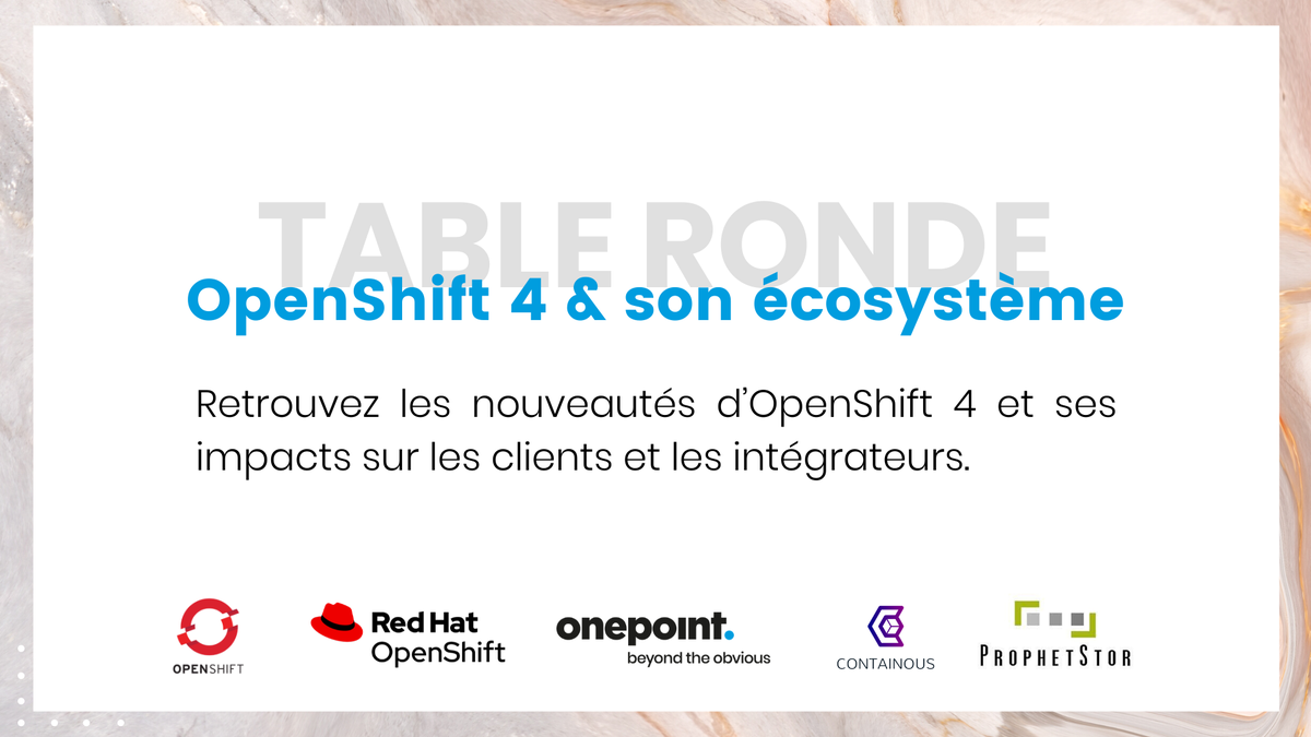 Onepoint (@onepoint) on Twitter photo Dรฉcouvrez en vidรฉo notre table ronde sur les nouveautรฉs dโ#OpenShift 4 et ses impacts sur les clients et les intรฉgrateurs.
Retrouvez des experts de <a href="/onepoint/">Onepoint</a> <a href="/RedHat/">Red Hat</a> <a href="/containous/">Containous</a> (Trรฆfik EE) et <a href="/ProphetStor/">ProphetStor</a> โ ow.ly/e6vt50AFcA9 Dรฉcouvrez en vidรฉo notre table ronde sur les nouveautรฉs dโ#OpenShift 4 et ses impacts sur les clients et les intรฉgrateurs.
Retrouvez des experts de <a href="/onepoint/">Onepoint</a> <a href="/RedHat/">Red Hat</a> <a href="/containous/">Containous</a> (Trรฆfik EE) et <a href="/ProphetStor/">ProphetStor</a> โ ow.ly/e6vt50AFcA9