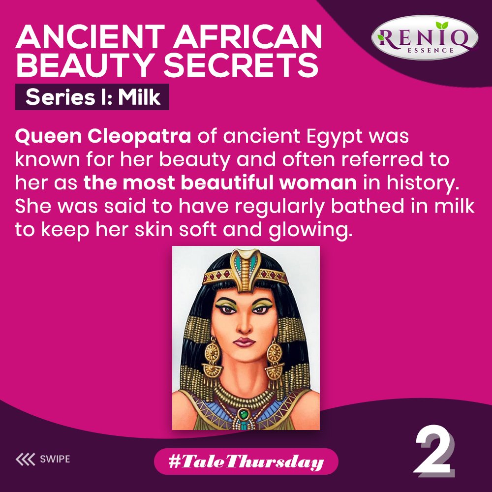 ReniqEssence's tweet photo. #TaleThursday

Ancient African Beauty Secrets • Series 1: Milk

Women in ancient Africa were known for their smooth, flawless skins and brilliant white smiles. https://t.co/RuJZSKXDfH