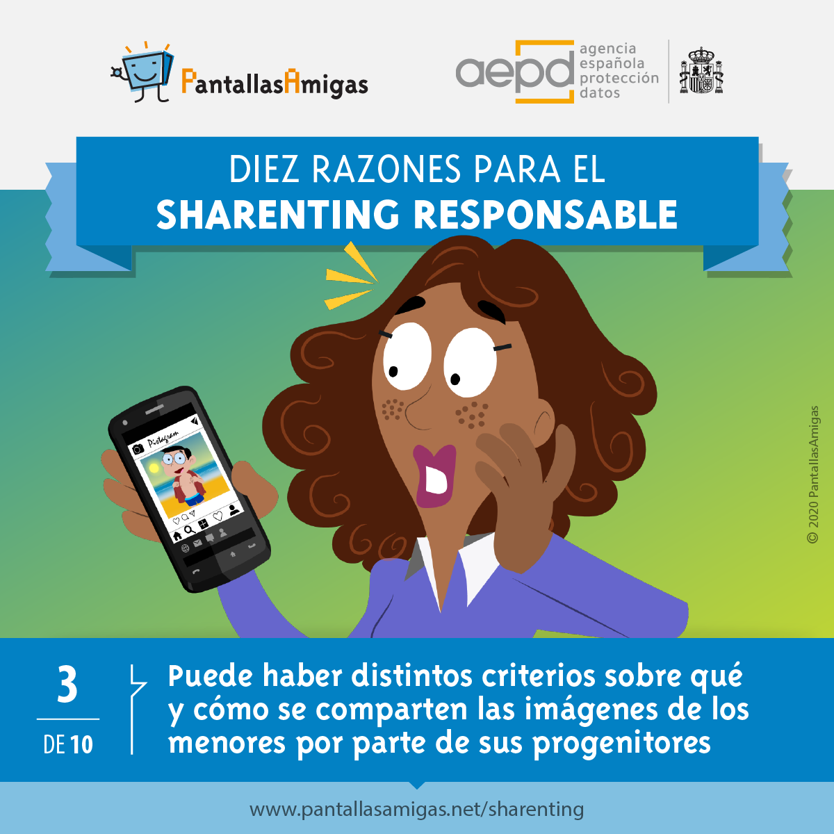 AEPD_es's tweet photo. ¿Te has parado a pensar dónde está el límite cuando compartes fotos de tus hijos e hijas en Internet? ¿Sabes qué es el #sharenting? Te damos 10 razones para hacer un #SharentingResponsable. #ProtegeSusDatos
▶ https://t.co/giREDv8AdB https://t.co/5wZlnhqN0p