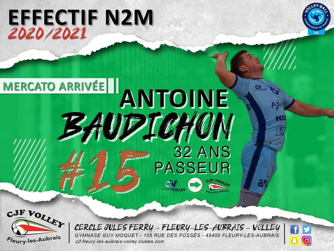 CJFVOLLEYBALL's tweet photo. La première recrue annoncée sera donc une vielle connaissance 👴🏻 puisqu’il s’agit d’Antoine Baudichon. Il y découvrira un nouveau poste puisqu’il jouera en tant que passeur 🙌 et nous sommes certains qu’il a les qualités pour y être performant 💪.
Bon retour Antoine ! 🔴🟢 https://t.co/roU7uCBn1j