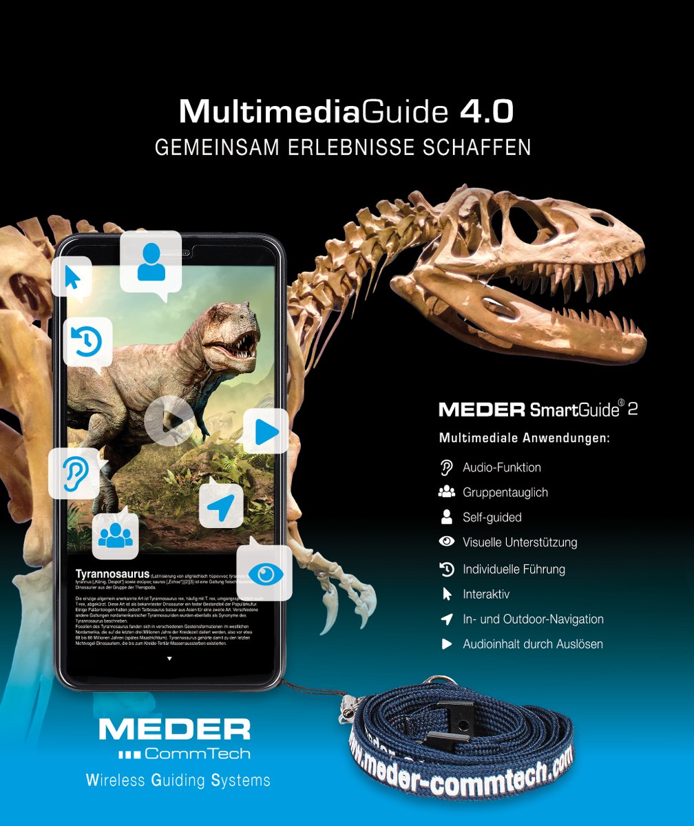 MederCommTech's tweet photo. Der #SmartGuide2 vereint sämtliche Features, die aus Führungen Erlebnisse machen. So werden #geführteRundgänge genauso zum Erfolgserlebnis wie der eigenständige #Museumsbesuch.

#multimediaguide #interaktiveführungen  #gemeinsamerlebnisseschaffen #wirelessguidingsystems https://t.co/bicFkcdEyp