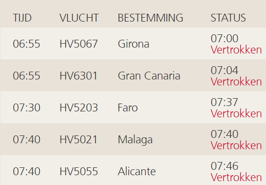 Zie hier de "zakelijke bestemmingen" van vandaag, van het "zakenvliegveld" #RTHA #RotterdamAirport. Deze vluchten zijn allemaal super voor de economie.......... van Spanje en Portugal. De lasten zijn voor de wakkergevlogen omwonenden in <a href="/rotterdam/">Gemeente Rotterdam</a> <a href="/Lansingerland/">Gem. Lansingerland</a> <a href="/schiedam_nl/">Gemeente Schiedam</a> etc