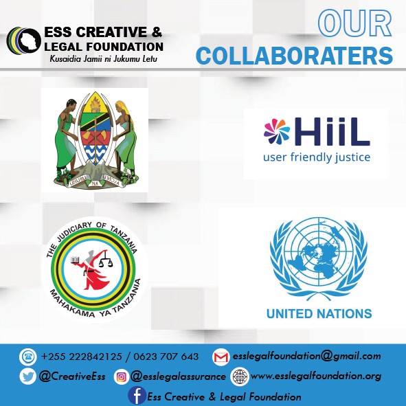 CreativeEss's tweet photo. Tunafanya kazi na The Hague Institute for Innovation of Law (HiiL), Mahakama kuu ya Tanzania, Umoja wa mataifa, pamoja na Serikali ya Jamuhuri ya muungano wa Tanzania ili kuhakikisha tunatimiza lengo na maono yetu kwa kukuza usawa katika kupata haki. #esslegalassurance https://t.co/PoS8HzBy5u