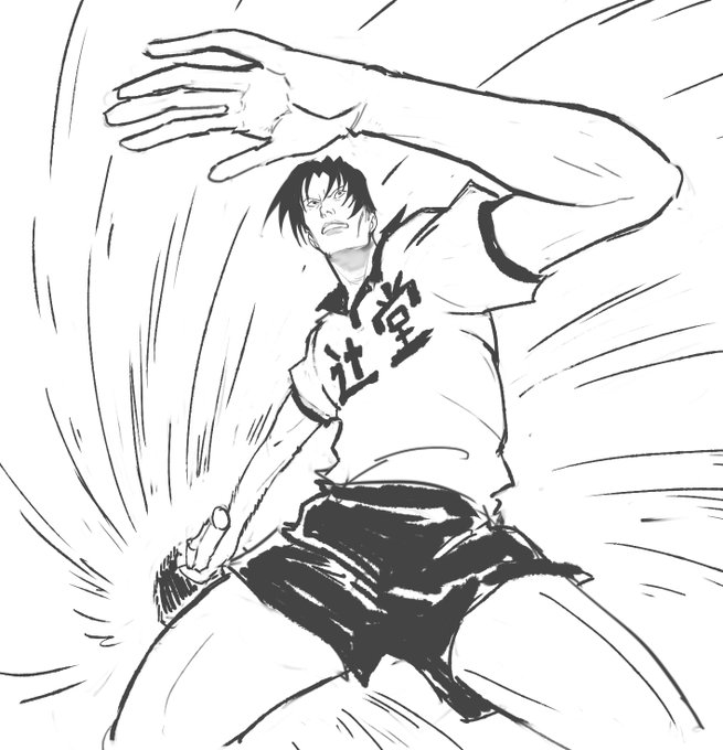 Late night ping pong fanart inspired by @scrotumnose ! Love Ping Pong! 