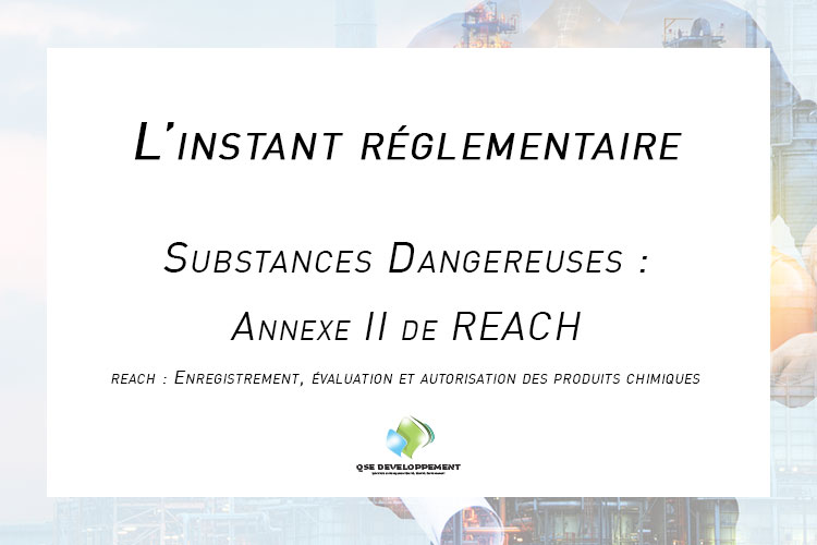 📁 Blog 📚
--- | 🗂 Juillet 2020
----- | 🗂 L’instant réglementaire
------- | 🗂 Substances dangereuses
--------- | 🗂 Annexe 2 de REACH

▶ Lire l’article : qse-developpement.com/post/substance…

🔹 QSE Développement
☎️ 04.77.69.76.61
✉️ renseignement@qse-developpement.com

#QSE #REACH