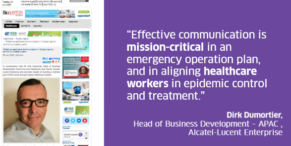 sromerom1's tweet photo. Well-orchestrated communication is central to crisis prevention and management. Learn the key takeaways of the current crisis according to Dirk Dumortier, Head of Business Development Smart-City and Healthcare, APAC at @ALUEnterprise. https://t.co/hKQFvarBIO https://t.co/eTZ8RtVYr4