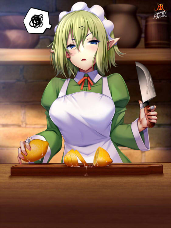 料理修行中のリューリオン(term48)
敏腕冒険者だった彼女でも、料理になるとうまくいかないようです。

#ダンまち #リューリオン 