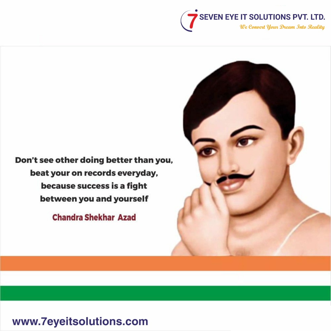 7eyeTech's tweet photo. Chandra Shekhar Azad, a revolutionary and an integral part of the Indian independence struggle.On his 115th birth anniversary,  #7eye and salutes his valiant and selfless contribution. https://t.co/znPqZOVTKQ