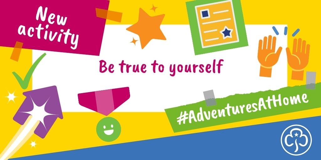 'I promise that I will do my best, to be true to myself...'

⭐ Part of our Promise is about being true to ourselves.

✅ Ask your girls to think of five words that help them stay true to themselves and remember who they are.