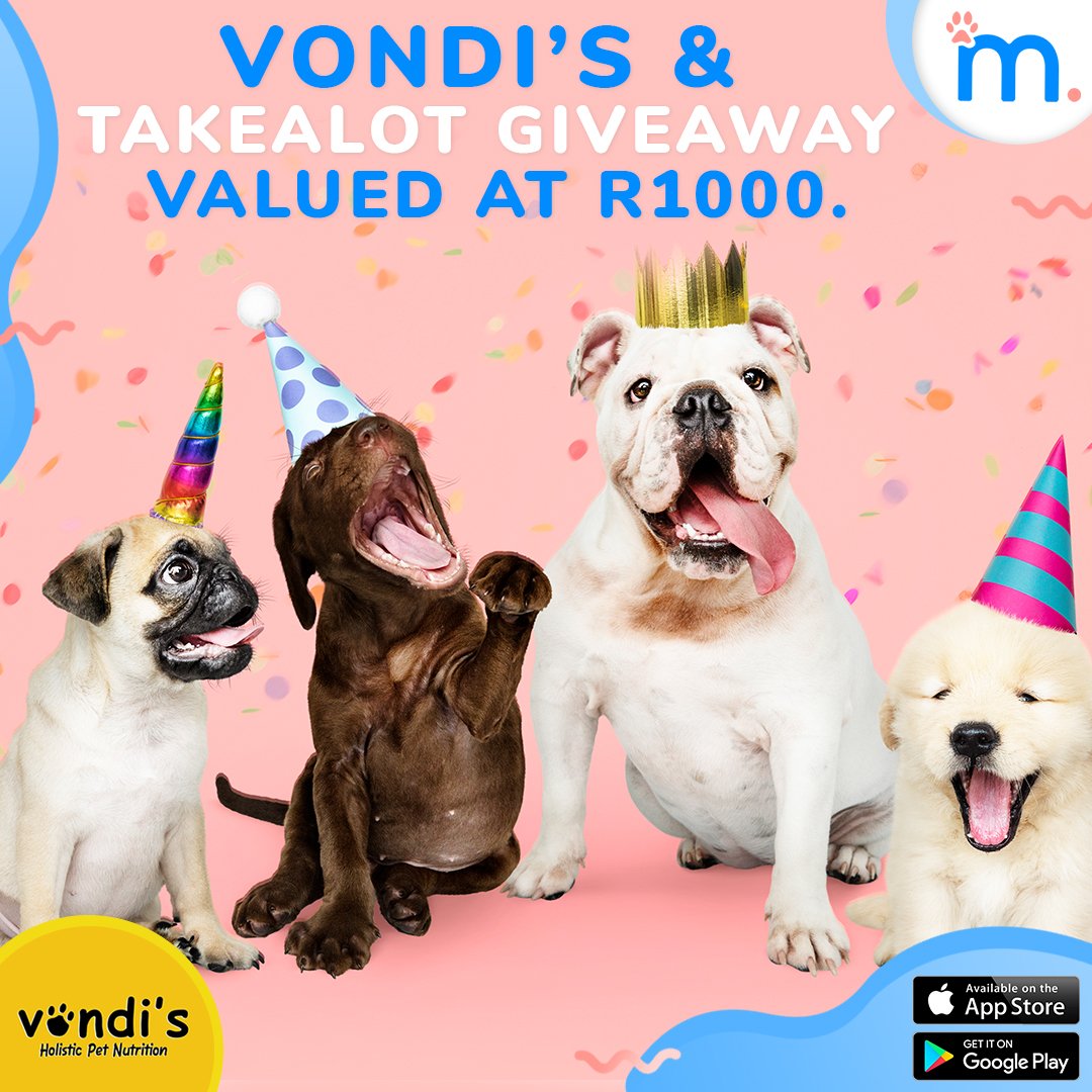 minderzsa's tweet photo. Don't miss out on this AWESOME giveaway! 

Stand a chance to win a Vondi's pet voucher (valued at R500) PLUS a Takealot voucher (valued at R500) 🎉
More info available on the Minderz app. Download the app here: https://t.co/0msKm1mTc9

#Minderz
#minderzcompetition
#giveaways https://t.co/qcSeFflIKZ