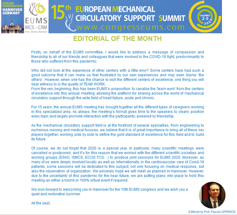 EUMS 2020 Editoral of the month by Pr Pascal LEPRINCE from #Paris

One Goal : Team Work !!

overcome-news.net/TNYWTEZ89/55A1…

<a href="/HopPitieSalpe/">Hôpital Pitié-Salpêtrière AP-HP</a> 

#EUMS_2020
#LVAD
#MCS
#HeartFailure
#Covid_19 
#Hannover