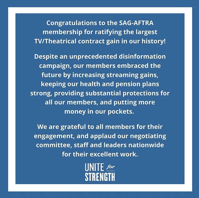 nicksakai's tweet photo. Proud of our teams at @USANLeadership @unite4strength &of course @TheGabrielle_C @RebeccaDamonNYC @CamrynManheim @wdcharlton1 +our negotiating committee!
#streamingforward #sagaftra #sagaftramember #sagaftramembers #newyork #newyorkcity #nyc #ny #la #hollywood #actorslife https://t.co/YZUSofRC5g
