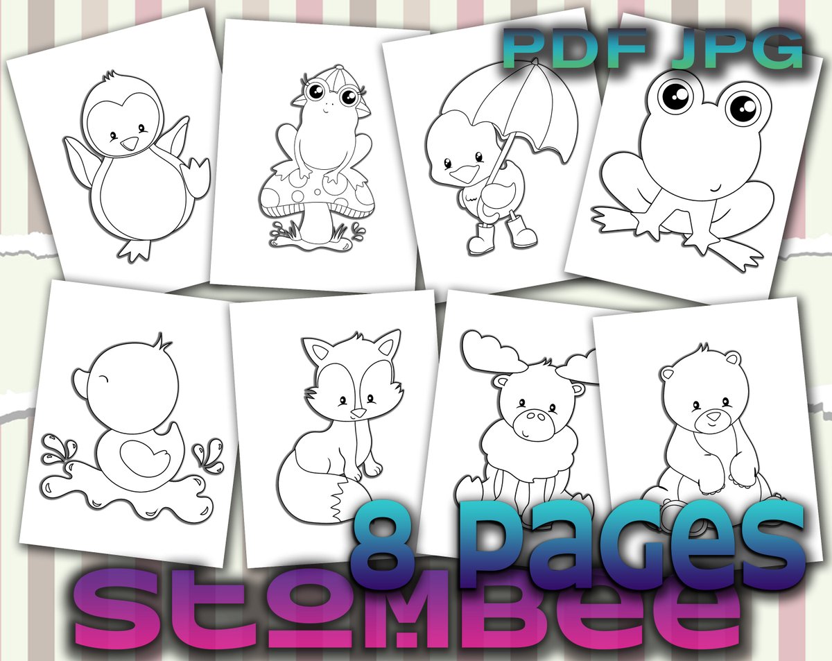 Randallr75's tweet image. Cute Animals Printable Coloring Pages PDF for Kids Party Games, Cute Coloring Sheets, Baby Shower Activities or School Teacher Games etsy.me/32KjlNB #animals #coloringpagespdf #printablecoloring #adultcolor