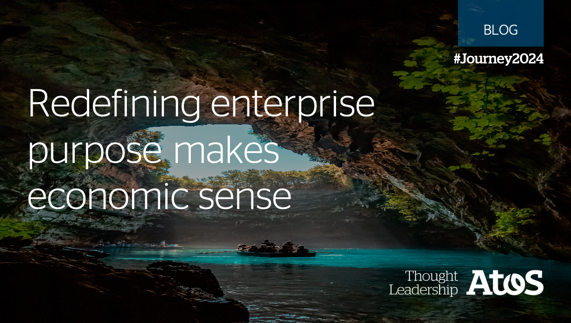 Atos's tweet photo. In a hyperconnected world where enterprises operate within multi-stakeholder ecosystems, now is the time for deliberate & thoughtful efforts in #RedefiningPurpose. @esteban_lauzan talks about adopting advanced economic models in his blog โถ https://t.co/jxMjGCvQ4q #Journey2024 https://t.co/4nx8qw5BJE
