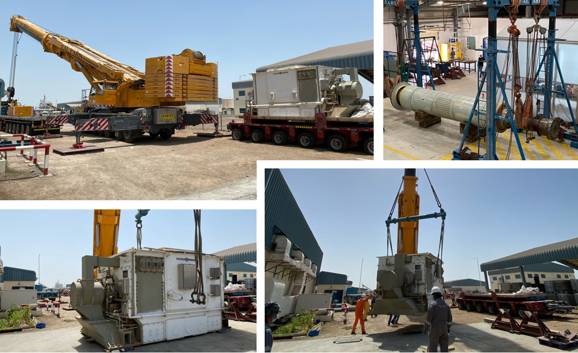 quartzelecltd's tweet photo. Our workshop in #AbuDhabi, nearing capacity as it takes delivery of two more generator rotors; a 40MVA GE Fr6 generator rotor & a 44 tonne Skoda rotor.
#2Pole #TurboGenerators #Refurbishment #UnparalleledInEngineeringServices https://t.co/rESnw2oKQT