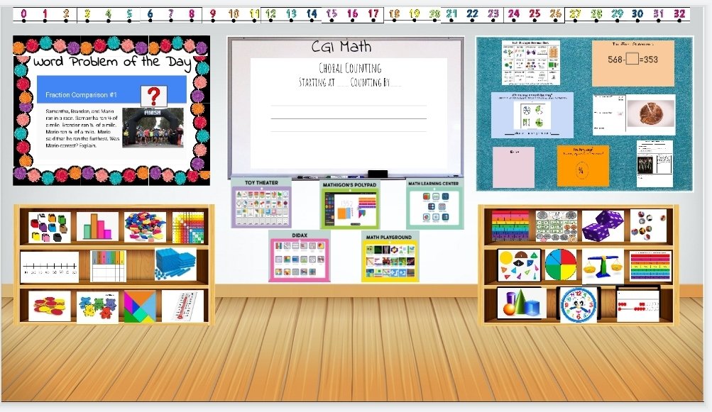 AJaeLugo's tweet photo. Really happy with how my virtual CGI classroom came out. I incorporated linked images to @JamboardM @GoogleForEdu and virtual manipulatives #uclamathproject #cgimath #virtualmanipulatives #wodb #choralcounting #storyproblem #howmanyways https://t.co/IFvTWocQvh