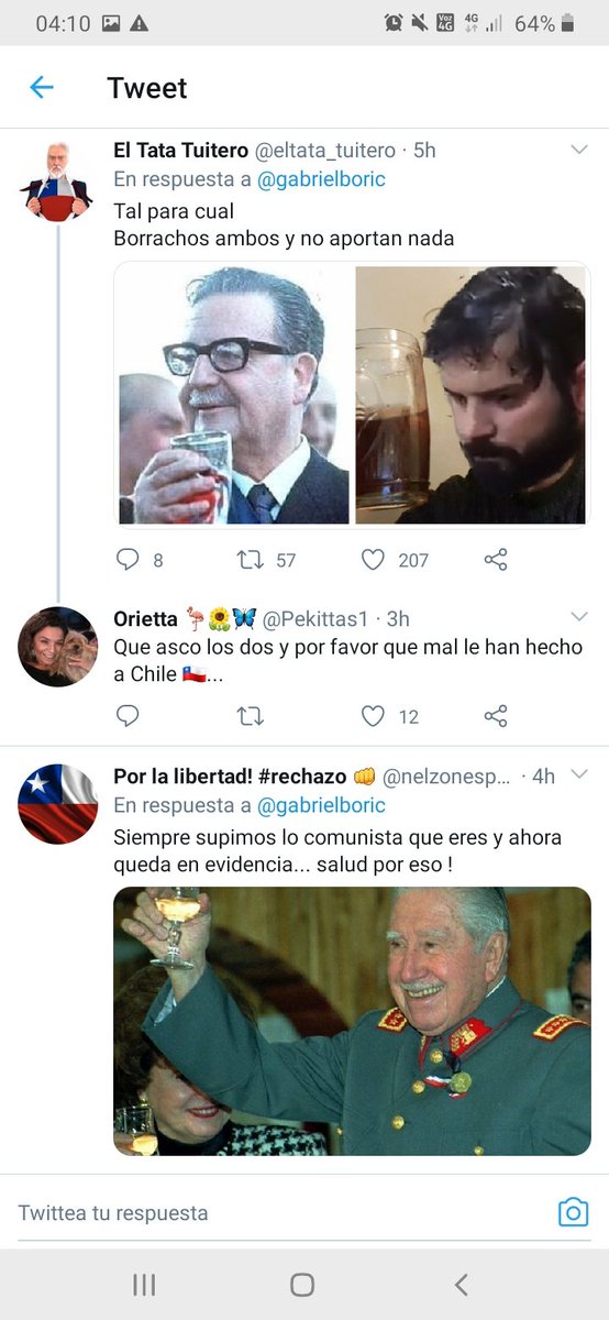 Ddediablo's tweet photo. @eltata_tuitero @gabrielboric Mira cin un puro pantallazo te responde otro #Retrazo https://t.co/iF6eI1wwZo