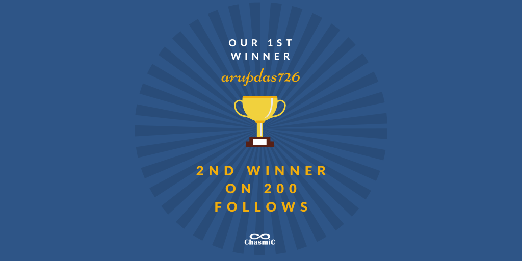 Chasmic_IN's tweet photo. Our first winner announced on Instagram!
Announcing 2nd winner on 200 Instagram followers!
Have you participated yet?
#Chasmic #ContestAlert #contestIndia #Indiacontest https://t.co/Rl0ucx97Kb
