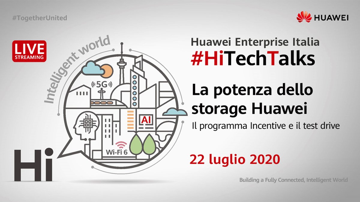 HuaweiEBGItalia's tweet photo. Si è volto ieri l'undicesimo #HiTechTalks. Con Giuseppe Gerace di #HuaweiEnterpriseItalia, abbiamo scoperto i prodotti e gli strumenti di gestione per lo #storage #Huawei, nonché le promozioni attualmente in corso https://t.co/9uFFpgfZIe #DigitalTransformation #IntelligentWorld https://t.co/LJMJCI47DM