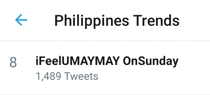 mwtrendsetter's tweet photo. iFeelUMAYMAY OnSunday is now trending nationwide!

#MayWard 
@maymayentrata07 @Barber_Edward_ https://t.co/7gXJhi9K7u