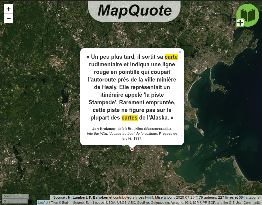 neocartocnrs's tweet photo. [Update] Mapquote: the map of quotes about the maps in the novels (in french). #MapQuote 
▶️ https://t.co/YDZmVoPzPa https://t.co/Ijs8g0k391