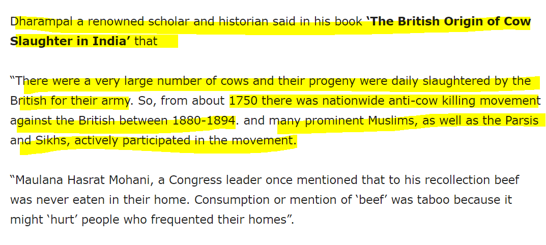 15/n1750-1894Large number of cows were daily slaughtered by the British for their army. Nationwide anti-cow killing movement against the British between 1880-1894. and prominent Muslims, Parsis and Sikhs, actively participated in the movement.  https://www.pgurus.com/hubs-of-cow-slaughter-house-in-india/