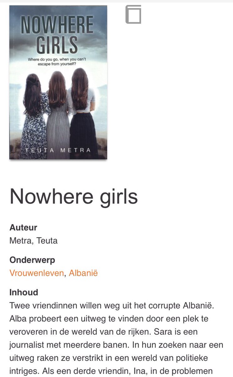 Teuta_Metra's tweet photo. Thrilled😁Nowhere Girls has now a new home. If you wanna take a glance, you will find it at The Central Library in Rotterdam. 😍 Dreams do come true! @bieb010 #books #NowhereGirls #library #Rotterdam https://t.co/ZMeiw1Zgyd